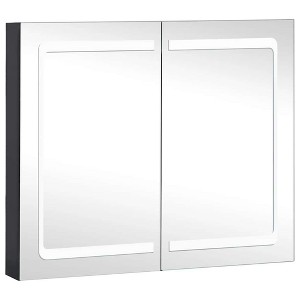 vidaXL Bathroom Cabinet Anthracite MDF, Glass Medium Bathroom Cabinet - 1 of 4