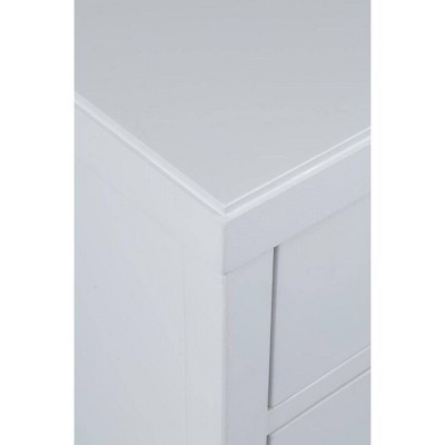 Webb White Acacia Wood 3-Drawer Nightstand