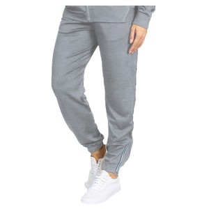 Blue Ice Women's Loose Fit  Moisture Wicking Performance Jogger With Reflective Trim Ankle Zippers - 1 of 3