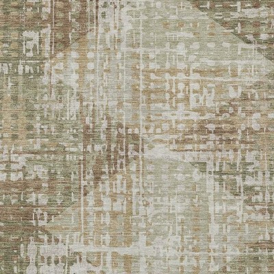HomeRoots 10' X 14' Fern Green And Beige Geometric Washable Indoor Outdoor Area Rug