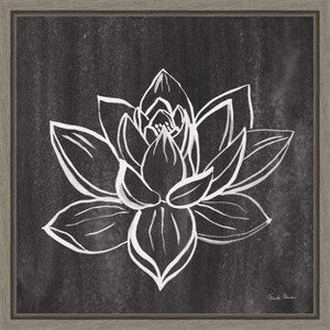 Amanti Art Lotus Gray by Farida Zaman Canvas Wall Art Print Framed 16 x 16-in. - 1 of 4