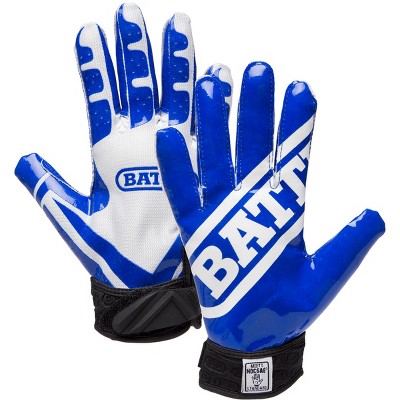 Navy blue and white football sale gloves