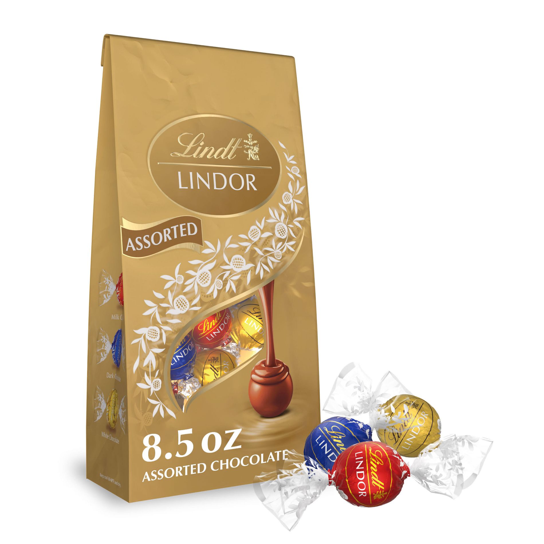 Lindt Lindor Assorted Chocolate Candy Truffles - 8.5oz
