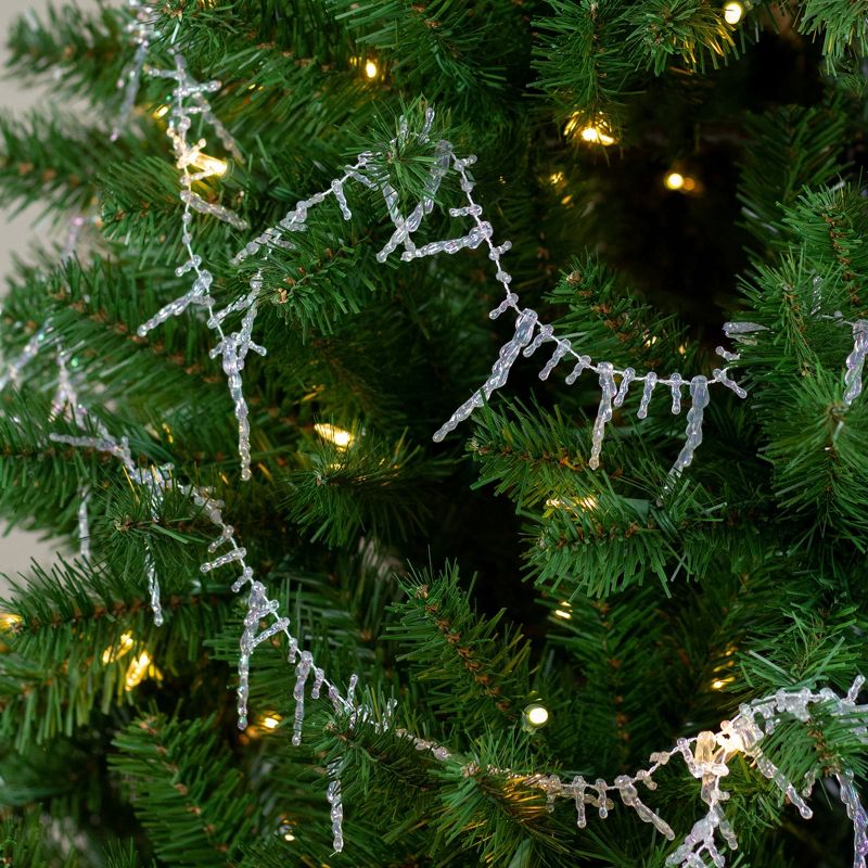 Northlight 8' x 2.5" Clear Iridescent Icicle Beaded Artificial Christmas Garland - Unlit, 3 of 4