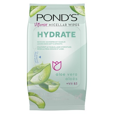 Pond's Vitamin Micellar Wipes Hydrate Aloe Vera, 15 Wipes
