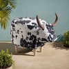 Kumasinova Unique Cow-Shaped Accent Ottoman for Living Room,Eye-Catching Polyester Fabric Accent Stool with Sturdy Tapered Legs,Home Decor - 2 of 4