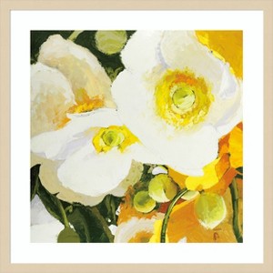 Amanti Art White Anemones Up Close by Shirley Novak Wood Framed Wall Art Print - 1 of 4