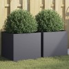 vidaXL 2pcs Anthracite Cold-Rolled Steel Planters - Rectangular Garden/Outdoor/Balcony Boxes 16.5"x15.7"x15.4", Sturdy & Easy to Assemble - 2 of 4