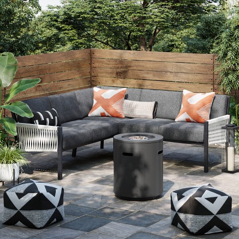 Lunding 3pc Sectional Fire Patio Conversation Set Charcoal Project 62 Target