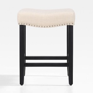 WestinTrends Upholstered Saddle Seat Barstool and Counter Stool - 1 of 4