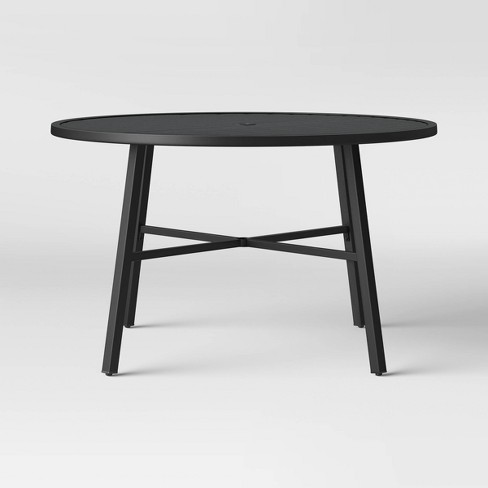 Fairmont 4 Person Round Patio Dining Table Black Threshold