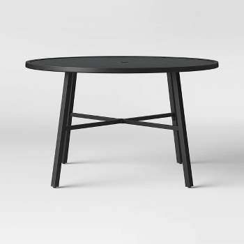Fairmont 4-Person Round Patio Dining Table Black - Threshold™
