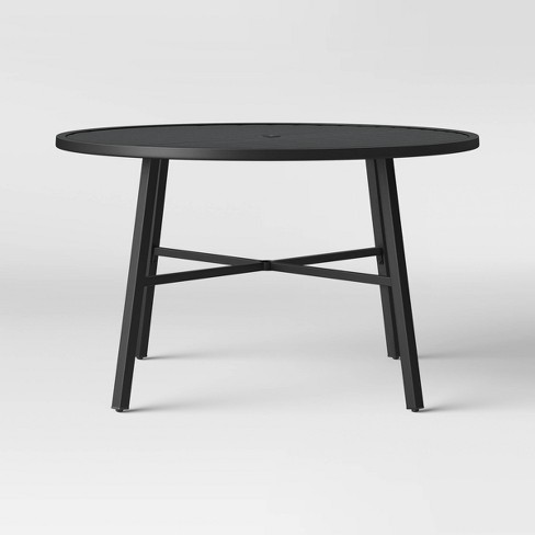 Fairmont 4 Person Round Patio Dining Table Black Threshold Target