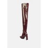 Minkles Patent Pu Long Slim Block Heeled Boots Women - 3 of 4