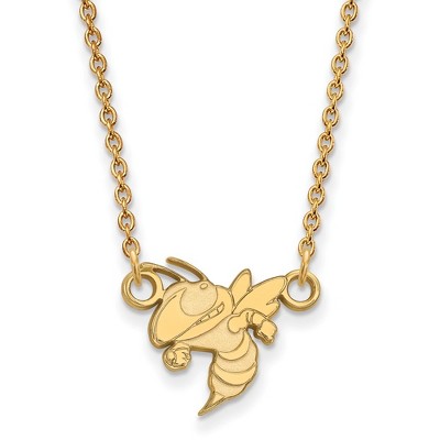 Black Bow Jewelry 10k Yellow Gold Georgia Tech Yellow Jackets NCAA Necklace 18 Inch