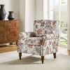 Araceli Traditional Wooden Upholstered Floral Armchair with Wingback and Nailhead Trim | ARTFUL LIVING DESIGN - 3 of 4