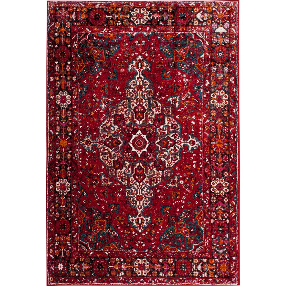 5'x7' Cindi Medalion Loomed Area Rug Red - Safavieh