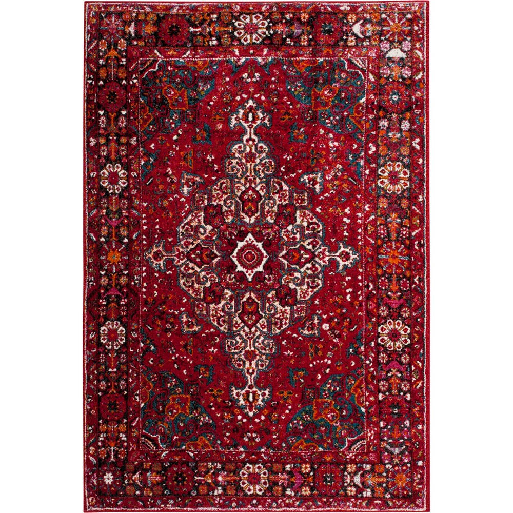 4'x6' Cindi Medalion Loomed Area Rug Red - Safavieh