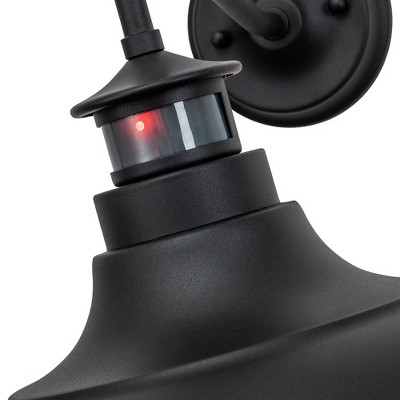 Matte Black Gooseneck Outdoor Wall Light with Motion Sensor, 2-Pack