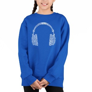 LA Pop Art 63 Different Genres Of Music - Girl's Word Art Crewneck Sweatshirt - 1 of 3