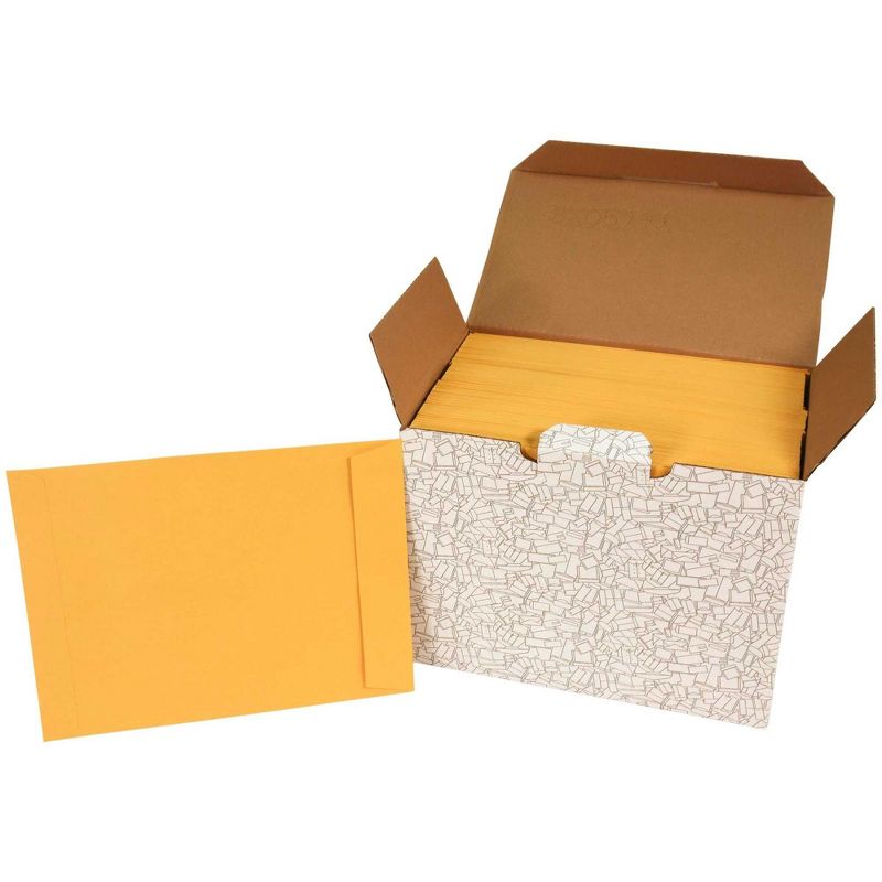 School Smart No Clasp Envelopes with Gummed Flap, 9 x 12 Inches, Kraft Brown, Pack of 250, 1 of 5