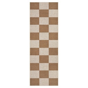 Washable Modern Living Room Rugs, Gingham Check Non Slip Bedroom Carpet, Geometric Checkered Indoor Floor Rugs for Dining Room - 1 of 4