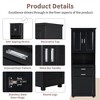 Cabinet with Laundry Hamper Basket, Bathroom Storage Organizer Space Saver with Two Doors&One Drawer&Open Shelf - 2 of 4
