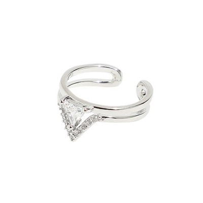 SOHI Women's Crystal Silver Party Nail Ring