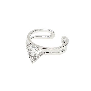 SOHI Women's Crystal Silver Party Nail Ring - 1 of 4