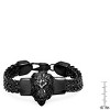 Steeltime Men's Black IP plated stainless steel lion head box chain bracelet - 3 of 4
