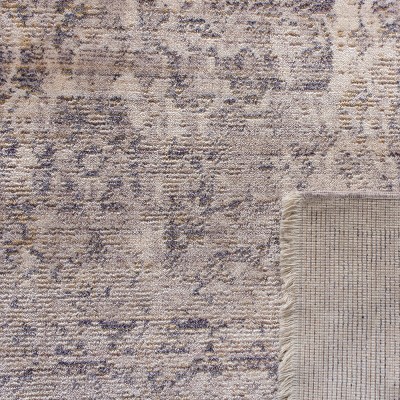 Hand-Knotted Square Black Viscose Area Rug 47" x 47"
