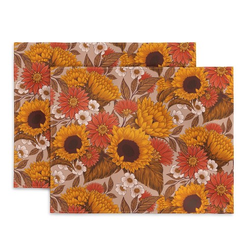 Avenie Sunflower Meadow Neutral Placemats - Society6 : Target