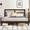 CAVINAS Full Size Bed Modern Wooden Bed Frame with 2 Storage Drawers and Rattan Headboard for Bedroom - 2 of 4