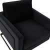LeisureMod Lincoln Velvet Accent Arm Chair, Black Steel Frame - 4 of 4