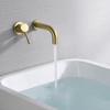 Sumerain Wall Mount Tub Filler  Brushed Gold Bathtub Faucet with Rough-in Valve, Left-Handed Handle - 2 of 4