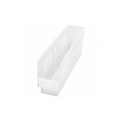 Quantum Storage Systems Economy Shelf Bin, Nesting, 17-7/8"W X 4-1/8"D X 6"H, (7) Divider Slots, Rear Hanglock,