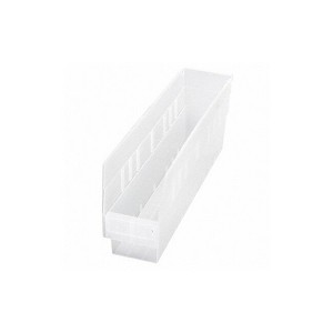 Quantum Storage Systems Economy Shelf Bin, Nesting, 17-7/8"W X 4-1/8"D X 6"H, (7) Divider Slots, Rear Hanglock, - 1 of 1