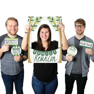 Big Dot of Happiness Family Tree Reunion - Family Gathering Party Photo Booth Picture Frame and Props - Printed on Sturdy Material