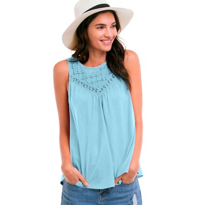 ellos Plus Size Crochet Lace Tank