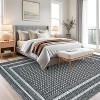 Washable Rugs for Living Room,Geometric Bordered Non Slip Dining Room Carpet, Low Pile Ultra Thin Floor Cover, Modern Non Shedding - 2 of 4