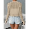 Coolmee Women's Crop Tie Front Cardigan Summer Lightweight Cardigan Knit Shrug Sweaters - 4 of 4