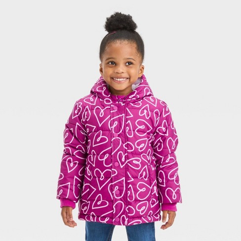 Cat & Jack Toddler Girls' Long Sleeve Reversible Puffer Jacket