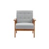 Leisure Chair, With Solid Wood Armrests And Legs, Ergonomics Seat Cushion & Backrest, Modern Accent Chair For Living Room, Bedroom, Office - 3 of 4