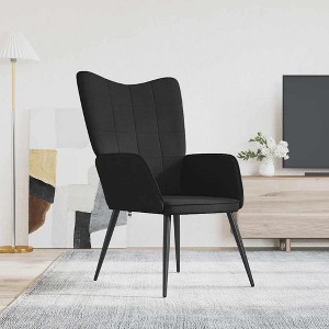 vidaXL Relaxing Chair Black Fabric - 1 of 4