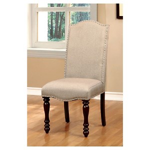 24/7 Shop At Home Set of 2 Lawson Classic Inspired Padded Side Dining Chair Red: Camelback, Nailhead Trim, Wood Legs - 1 of 3