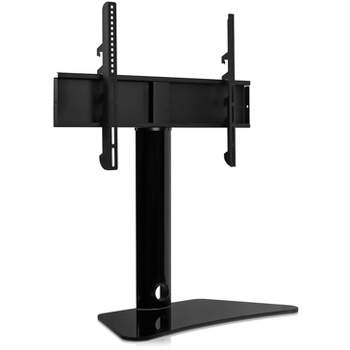Mount-It! Universal Swivel TV Stand | Tabletop TV Stand for 32 - 55 in. | Replacement TV Stand with Anti-tip & Tempered Glass Base | 88 Lbs. Capacity