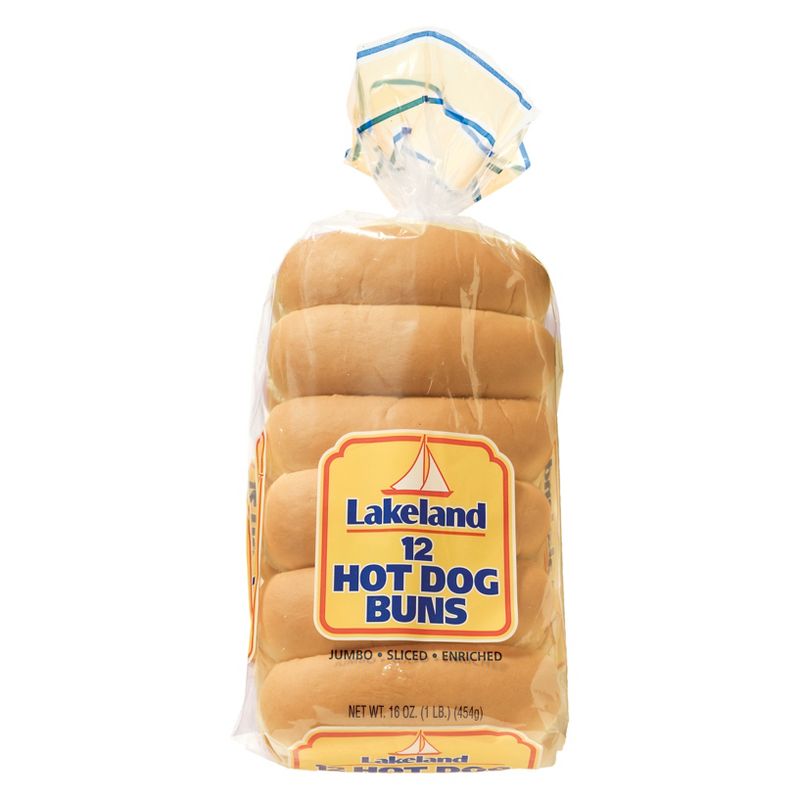 Lakeland Jumbo Hotdog Buns - 12ct/16oz, 1 of 4