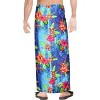 HAPPY BAY Men's Lava Lava Hawaiian Vacation Sarongs Summer Long Beach Cover Up Swimwear Holidays Pareo Beachwear For Men One Size Blue, Floral - 3 of 4