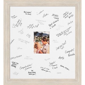 Hardwood Signature Mat Picture Frame – Guest Book Alternative for Weddings, Graduations, or Retirement – Autograph Photo Mat for Signature Board - 1 of 4