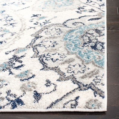 Elegant Gray Synthetic 59" Rectangular Easy-Care Area Rug